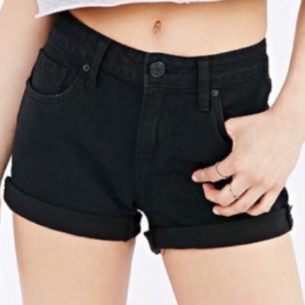 BDG Mid Rise Shorties Black Denim Shorts, Size 28, Good Condition